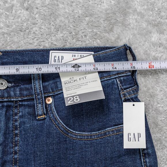 Gap Kick Fit Stretch High Rise Blue Ankle Flare Jeans Denim Womens Size 6 NWT - Picture 9 of 11